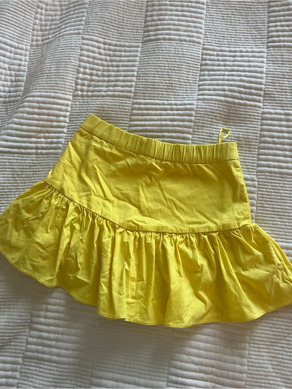 Zara Bright Yellow Ruffle Hem Skater Skirt